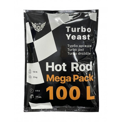 Турбо дріжджі спиртові Hot Rod Mega Pack на 100 л (360 г) для цукру