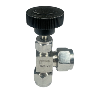 Кран кутовий голчастий під трубку 12 мм, обтискний, нержавіючий