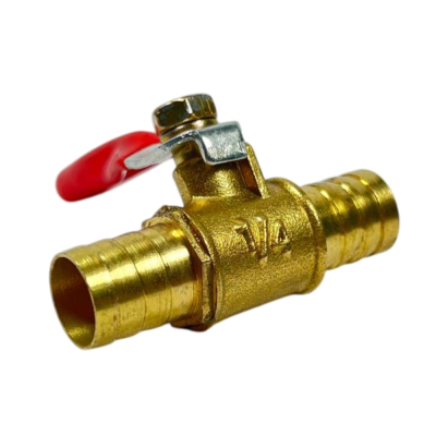 Кран шаровый латунь на шланг 12 мм