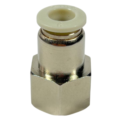 Фитинг никелированный для пневмошланга 6 мм, резьба 1/4 МАМА