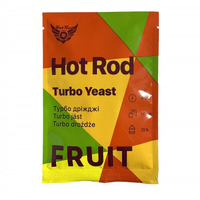Спиртовые турбо дрожжи Hot Rod Fruit на 25 л (60 г) для фруктовых браг