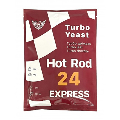 Турбо дрожжи спиртовые Hot Rod 24 Express на 25 л (205 г) для сахара