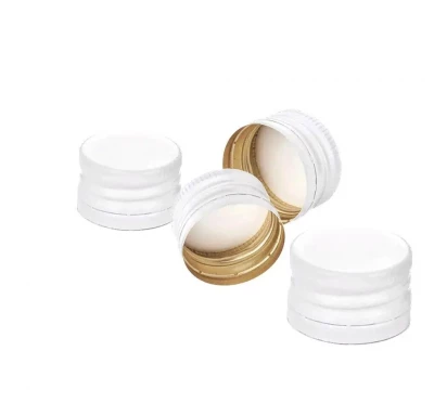 Ковпачок алюмінієвий 28х18 мм, з різьбленням (білий)