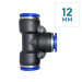 Трійник пластиковий Т-подібний під шланг 12 мм, швидкознімний